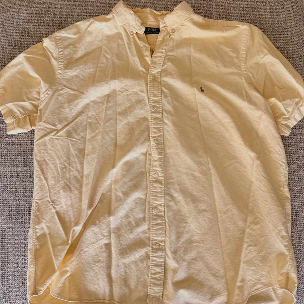 Ralph Lauren Men's Casual Yellow Button Down Shirt